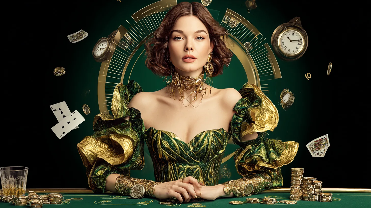 Jugadora en una mesa de cartas