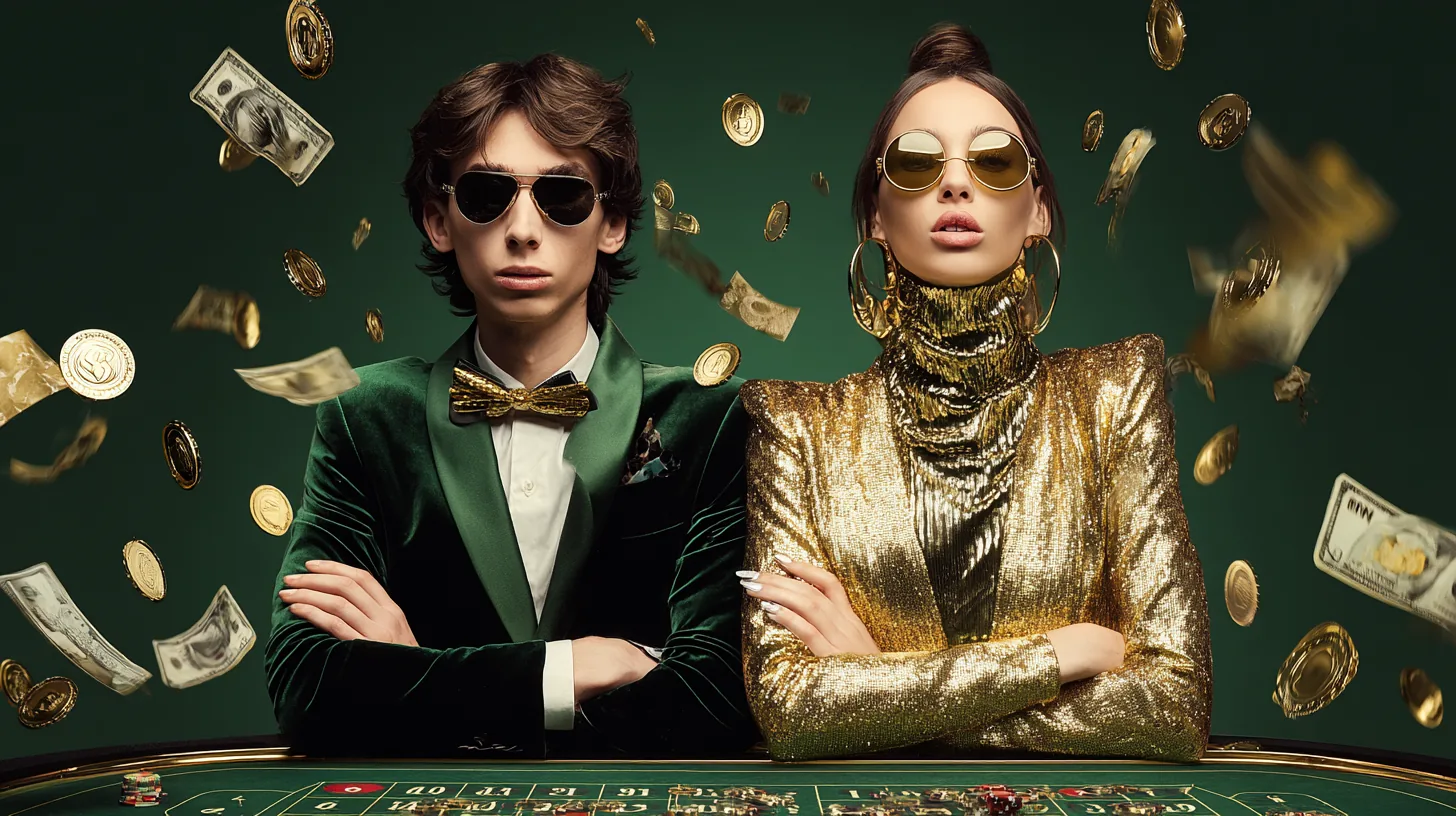 Pareja en una mesa de casino digital